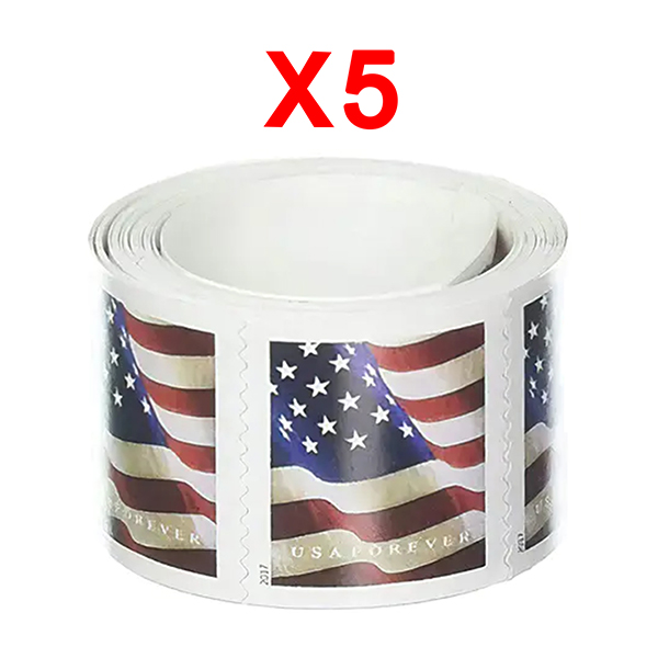 2017 U.S. Flag , 5 Rolls (500 Pcs)